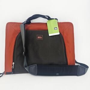REI Tech Wrap Sleeve L Laptop Travel Case Chestnut Orange 18x13 Multi Zip Pocket